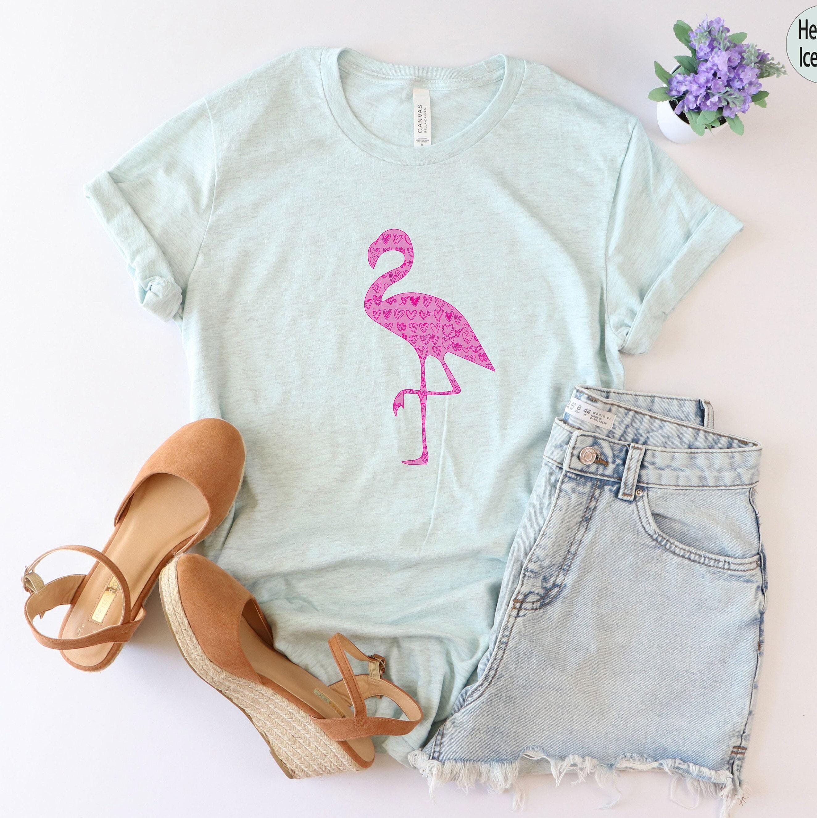 Aesthetic Flamingo Shirt, Funny Animals Lovers Shirt, Trendy Zoo Visitors Shirt, Pink Flamingo Tee, Minimalist Flamingo 