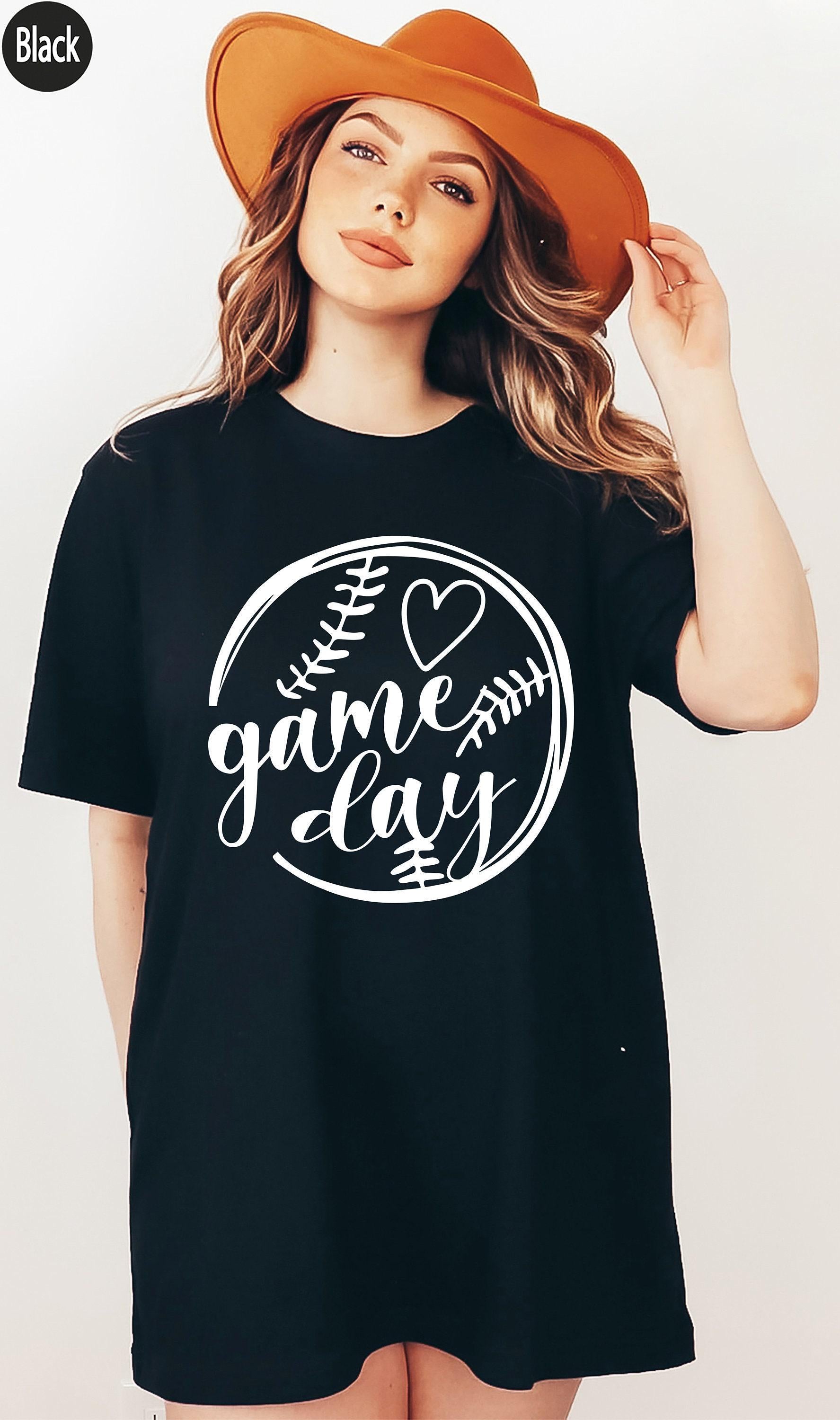 Game Day Shirt, Trendy Baseball Themed Hoodie For Women, Minimalist Baseball Coach Sweatshirt, Heart Shirt, Cool Gifts For Girlfriend