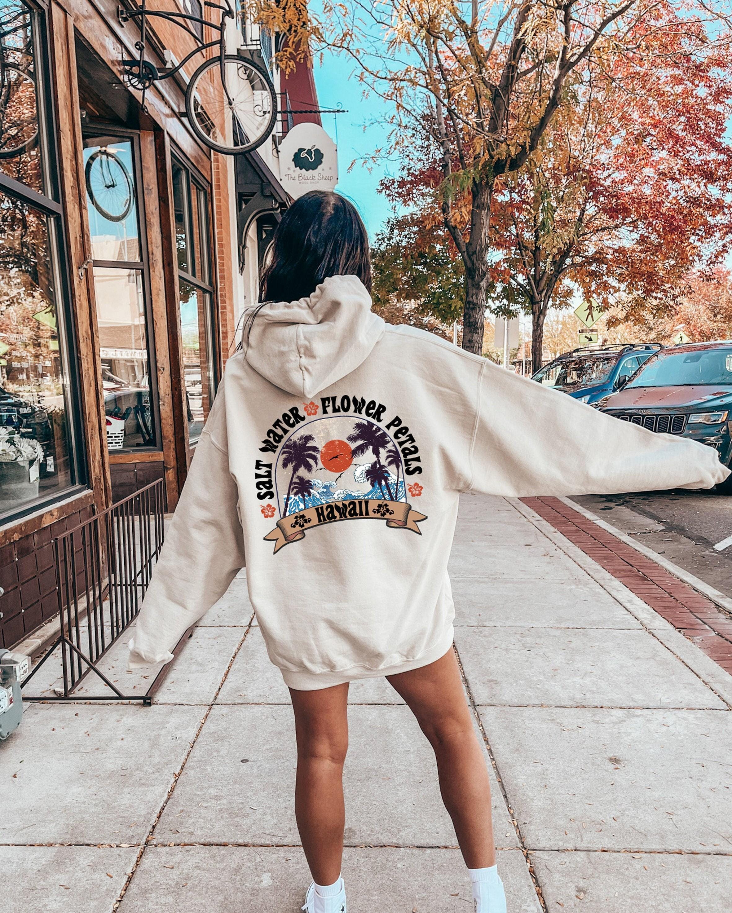 Trendy Surf Hoodie | Aesthetic Hawaii Sweatshirt, Surfer Girl Tshirt, Woman'S Summer Shirt, Siesta Beach Hoodie, Summer 