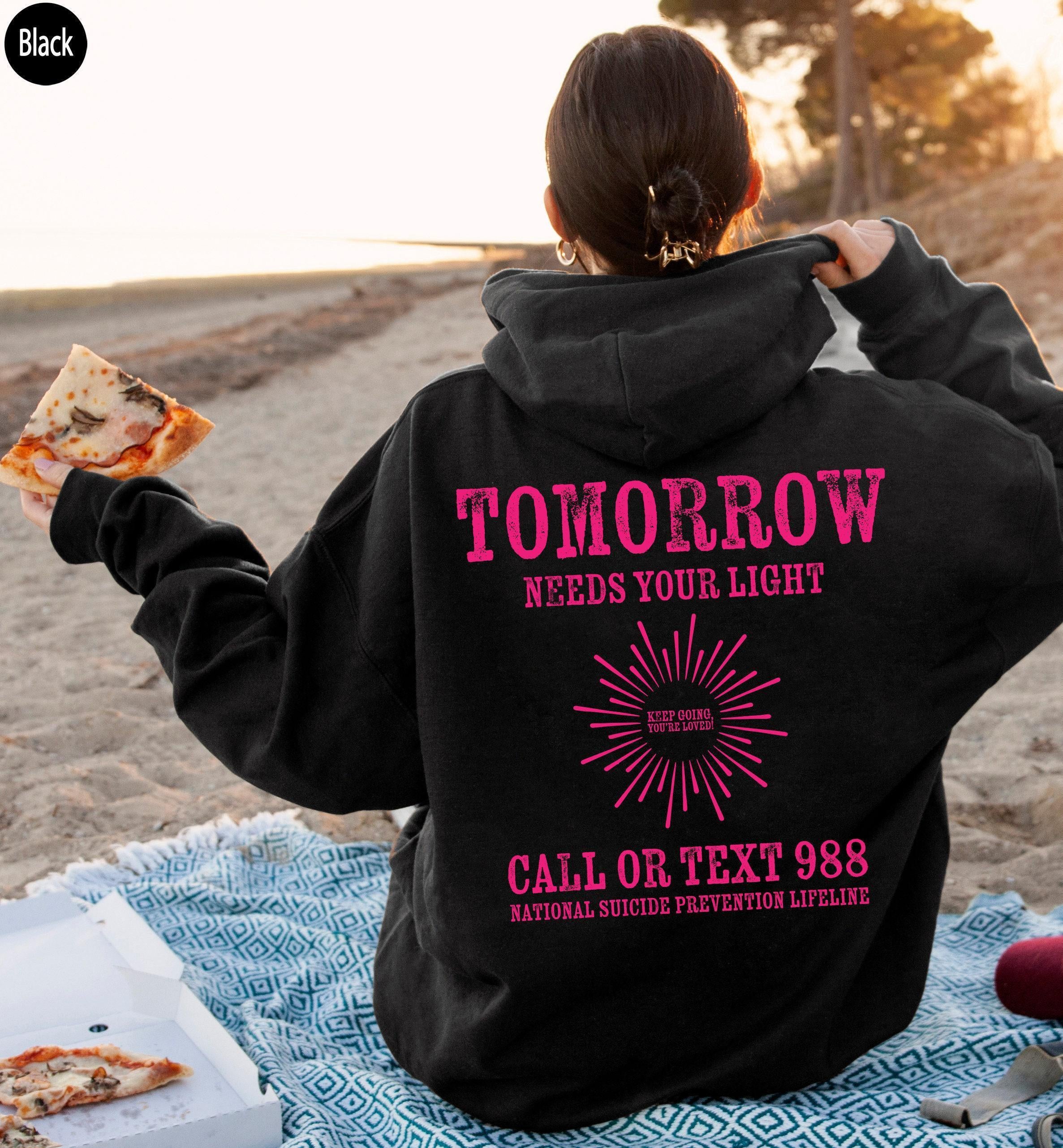 Tomorrow Needs Your Lights Hoodie | Women Mental Health Sweatshirt, Animal Lover Gifts, Giraffe Lover Gifts, Giraffe Gift, Cute Shirt