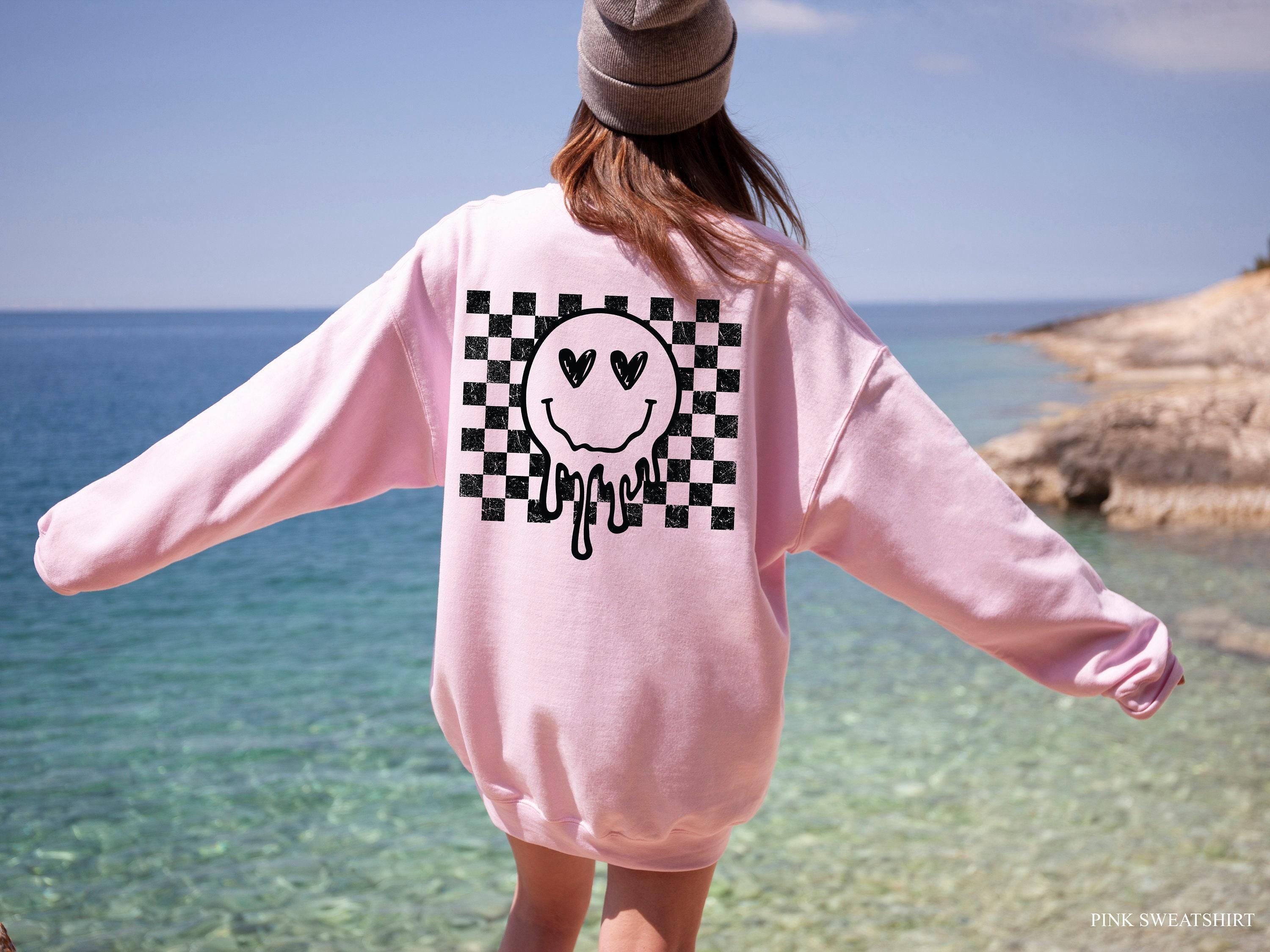 Happy Face Sweatshirt, Smile Face Shirt,  Hoodie, Aesthetic Valentines Gift For Her, Trendy Hoodie For Women, Cute Tshirts