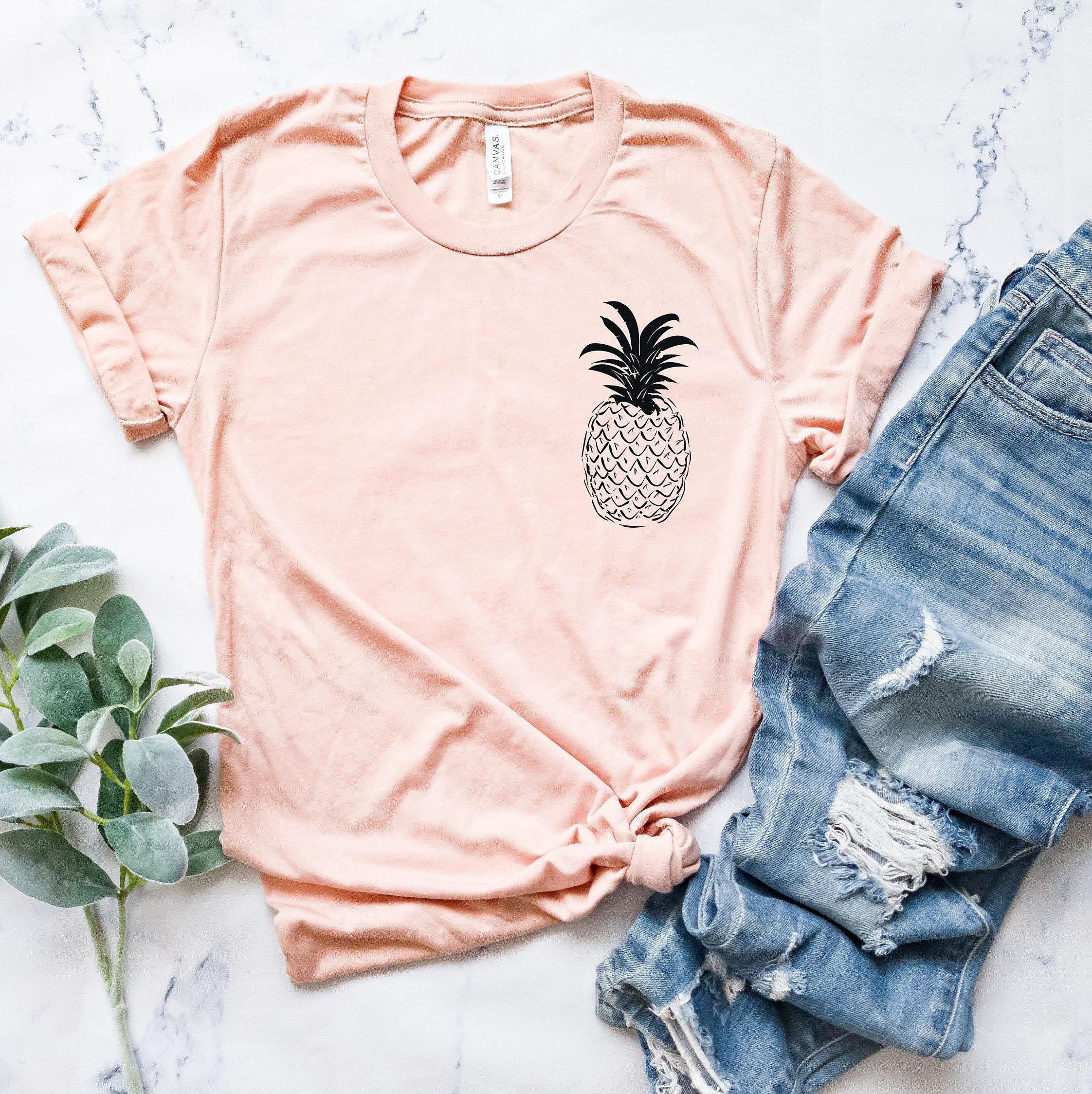 Minimalist Pineapple Sweatshirt | Pocket Fruit Shirt, Gift For Plant Lover, Trendy Hoodie, Summer Vibes, Foodie T Shirt,