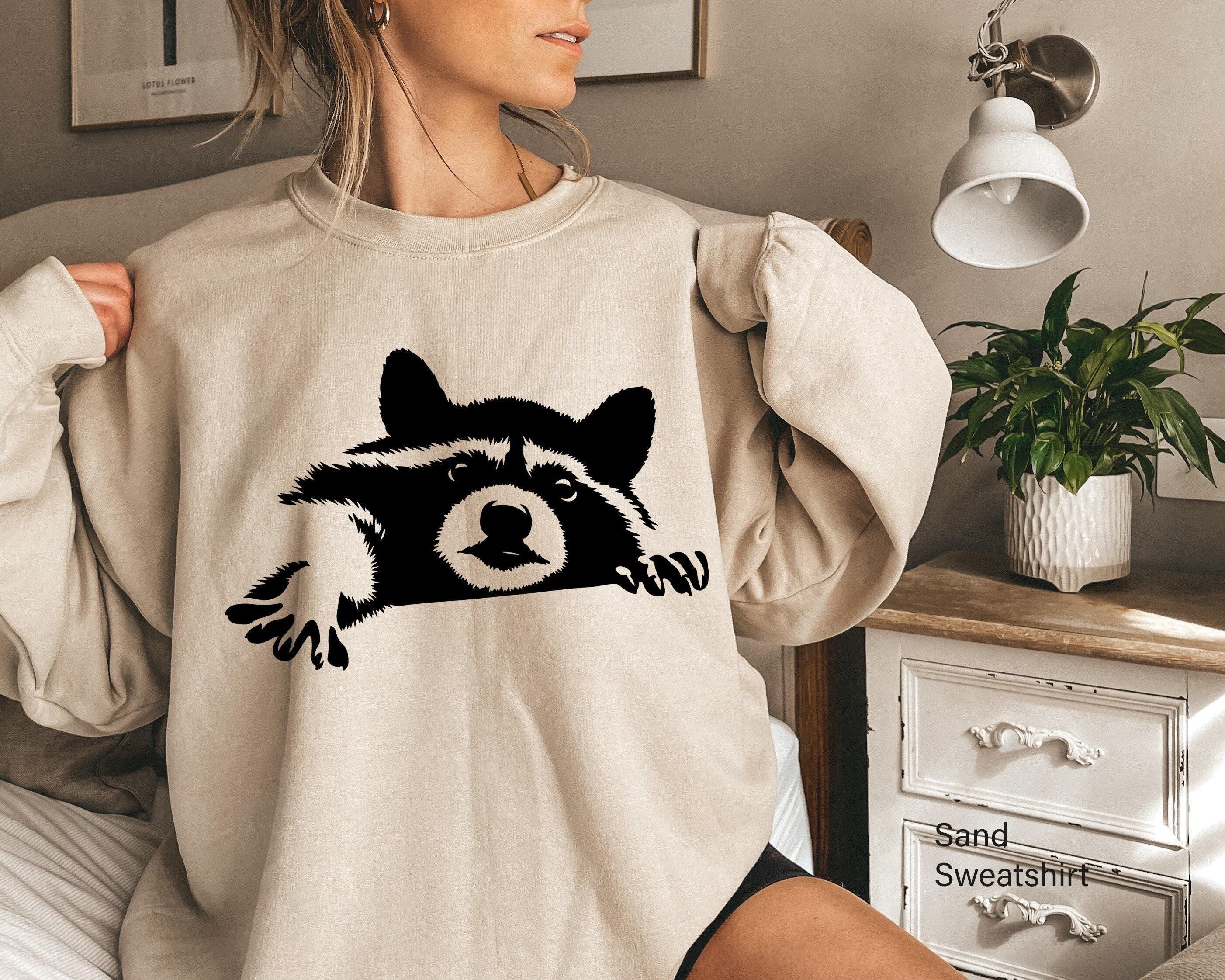 Cute Raccoon Sweatshirt, Animals Lover Shirt, Raccoon Gift, Funny Animals Shirt, Raccoon Graphic Tee, Cute Gift For Wome