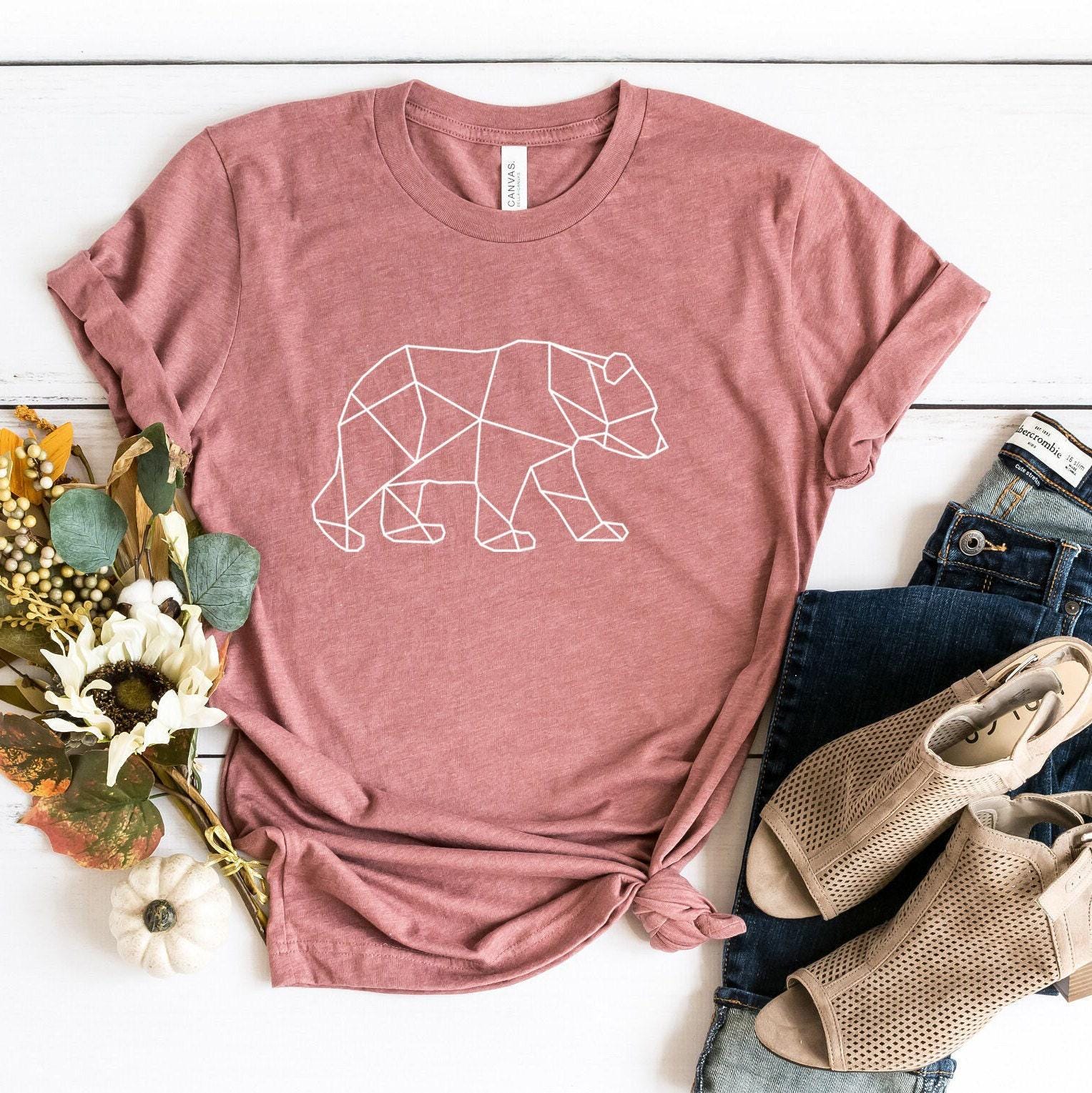 Bear Shirt, Line Art Shirt, Grizzly Bear Shirt, Animals Lover Shirt, Mama Bear Shirt, Gifts For Women, Mama Shirt, Mom B