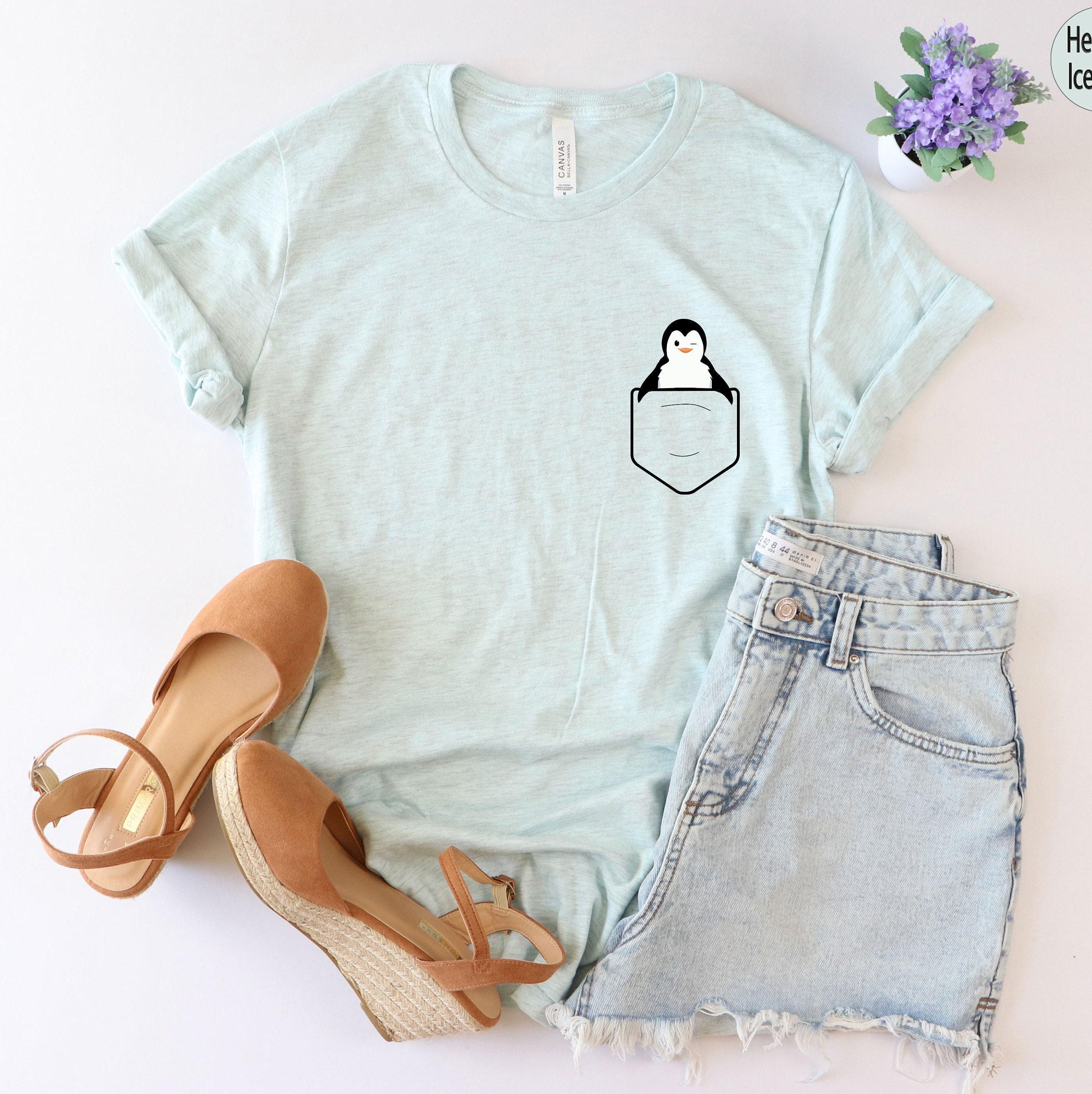 Penguin Pocket Shirt, Pocket Penguin Shirt, Cute Penguin Sweatshirt, Penguin Gifts For Kids, Animals Lover Gifts For Women, Funny Tee
