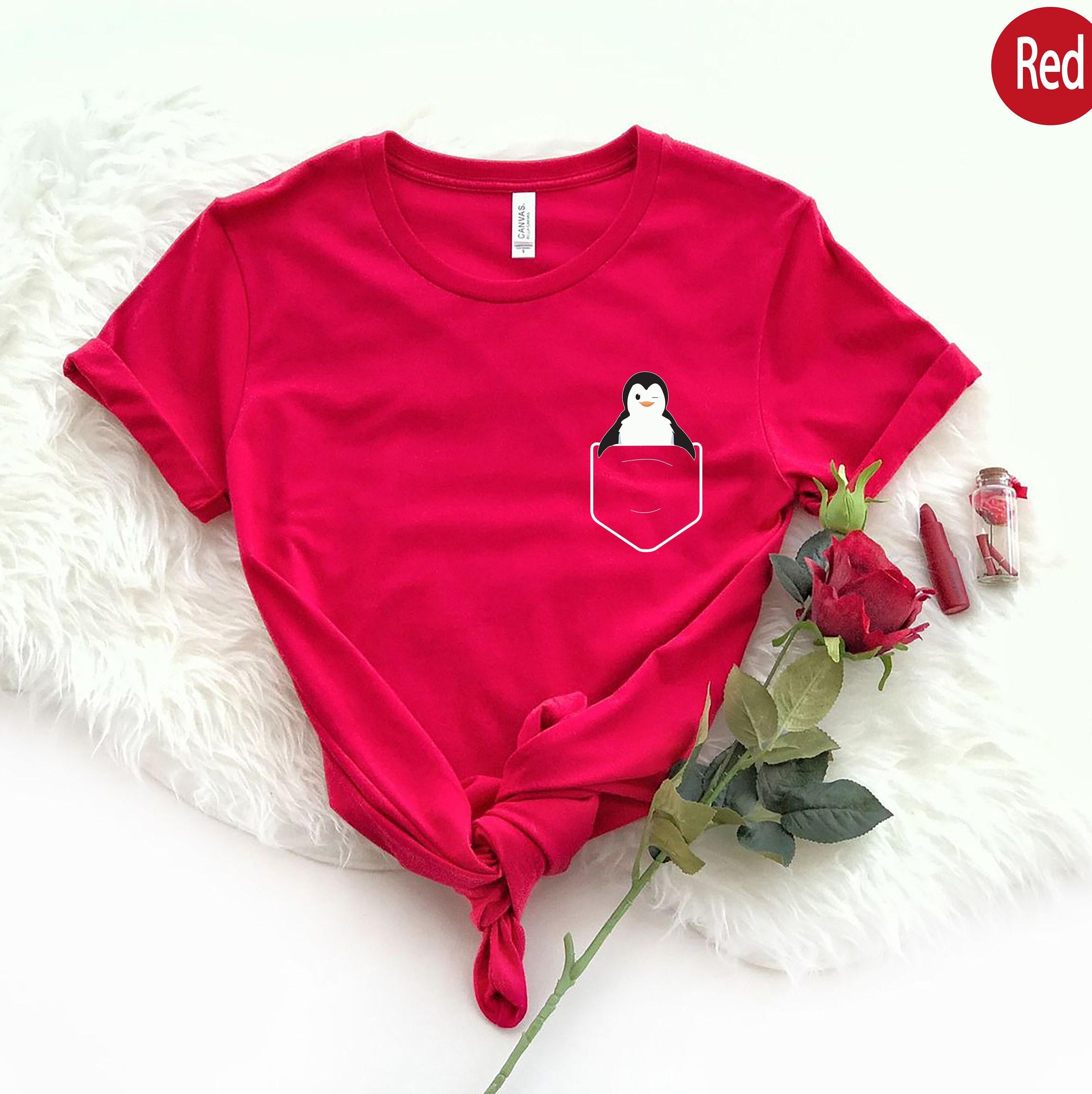 Penguin Pocket Shirt, Pocket Penguin Shirt, Cute Penguin Sweatshirt, Penguin Gifts For Kids, Animals Lover Gifts For Women, Funny Tee