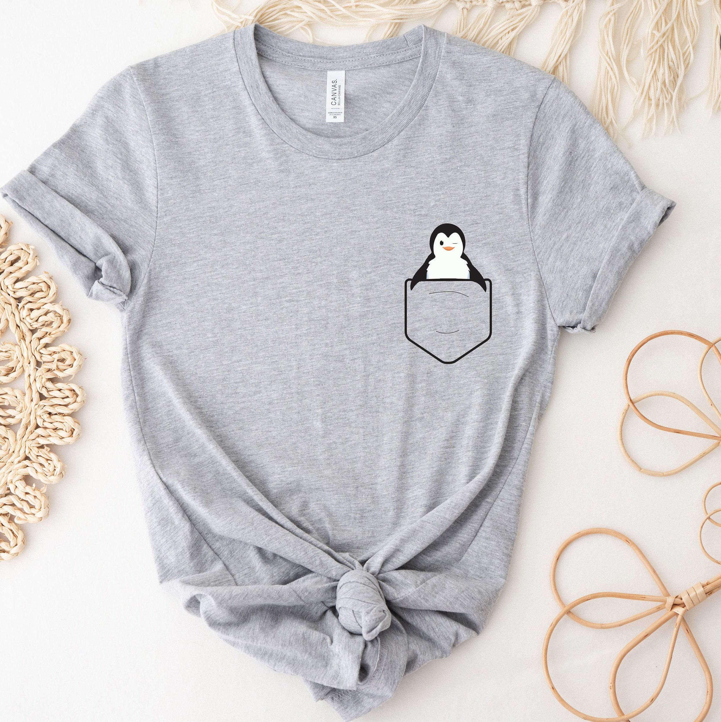 Penguin Pocket Shirt, Pocket Penguin Shirt, Cute Penguin Sweatshirt, Penguin Gifts For Kids, Animals Lover Gifts For Women, Funny Tee