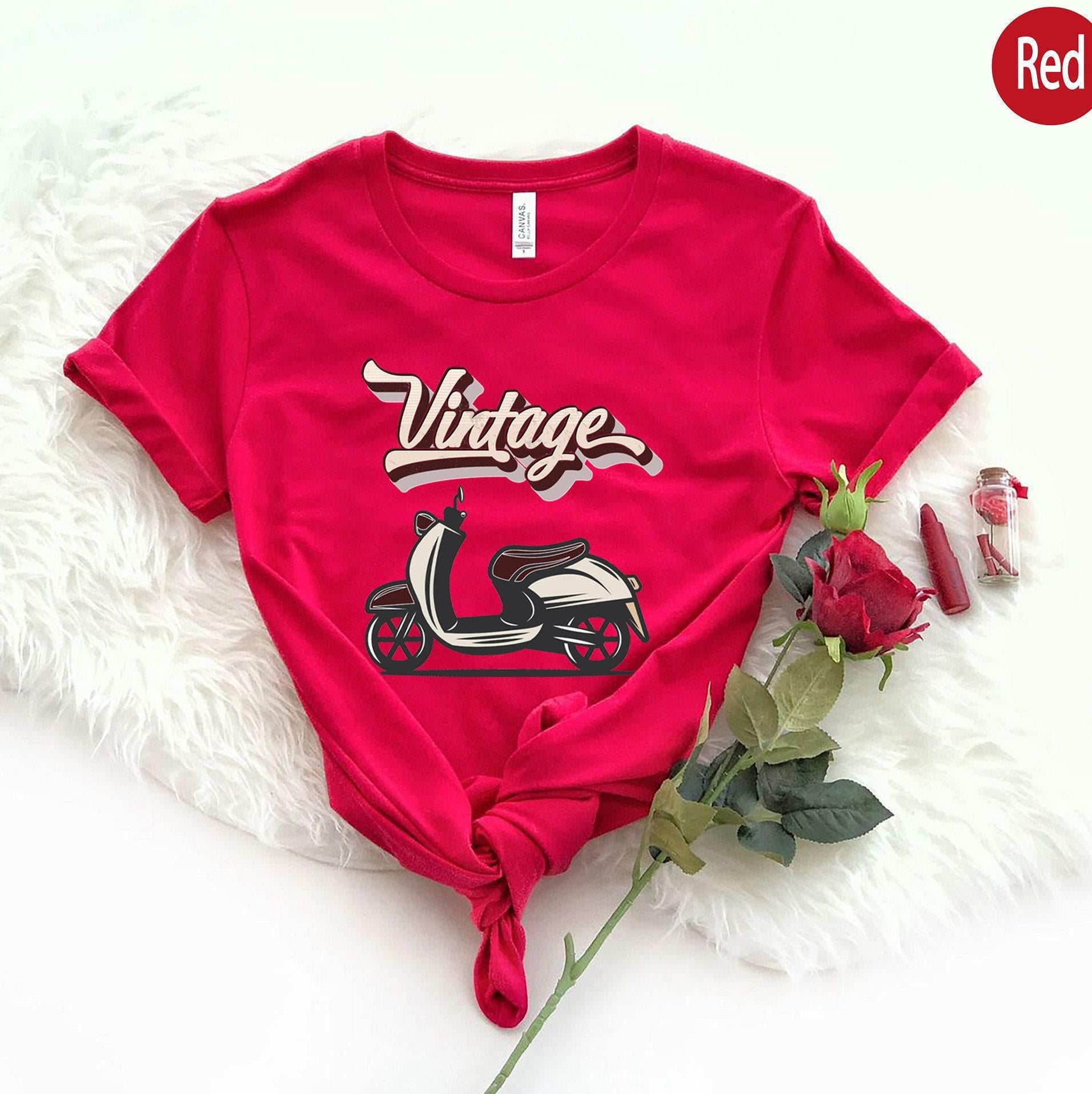 Vintage Motorcycle Shirt, Cute Vintage Sweatshirt, Retro Motorbike T-shirt, Cyclist Gifts, Trendy Biker Shirt, Valentine
