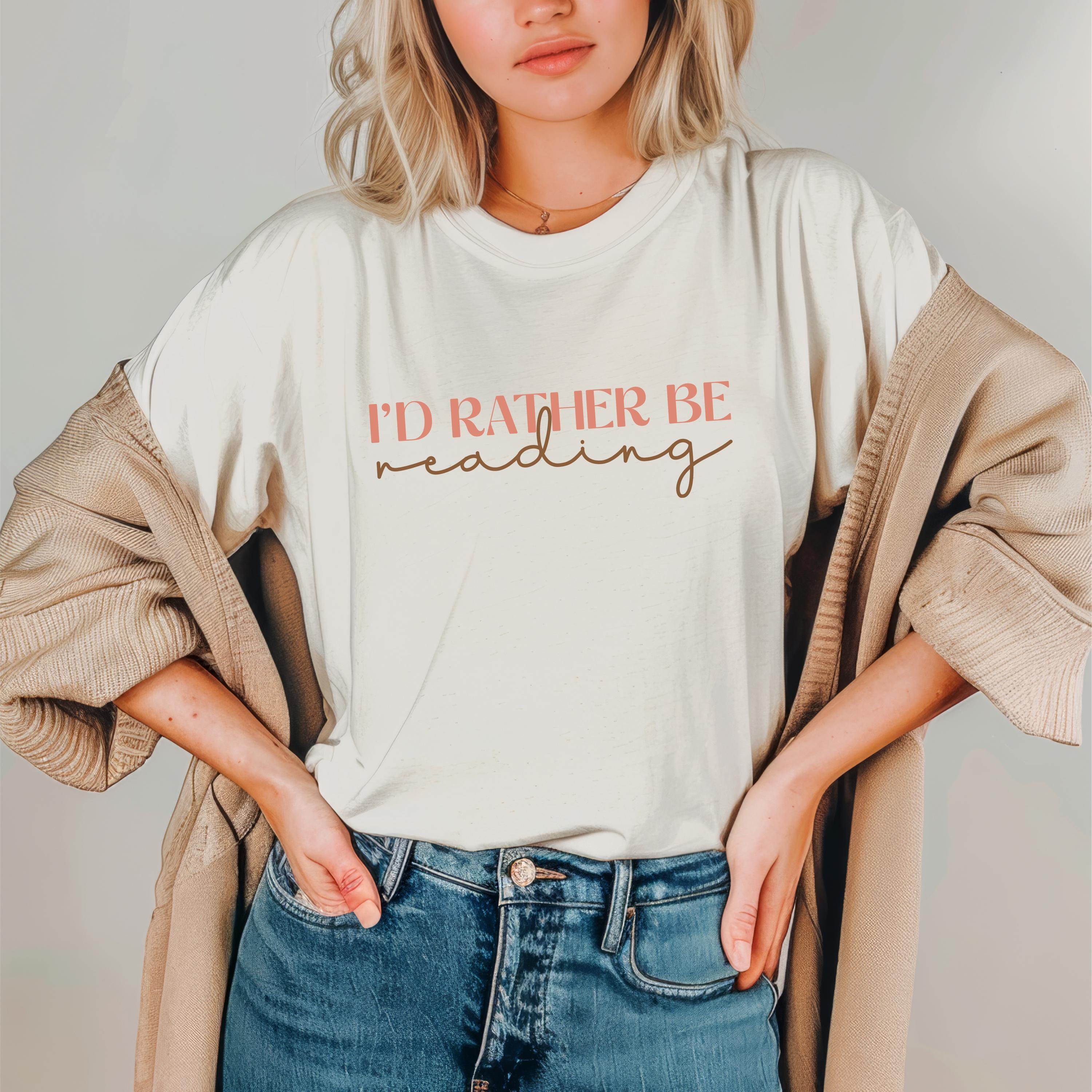 I'd Rather Be Reading T-Shirt, Aesthetic Librarian Sweatshirt For Woman, Reading Squad Hoodie, Trendy Gift For Reader, Bookworm Shirt