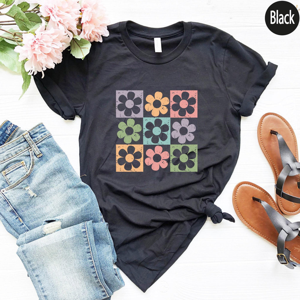 Retro Flower Shirt, Flowery Sweatshirt, Colorful Flower Shirt, Cute Flowers Hoodie, Plant Lady Shirt, Gifts For Women, Gifts For Kids
