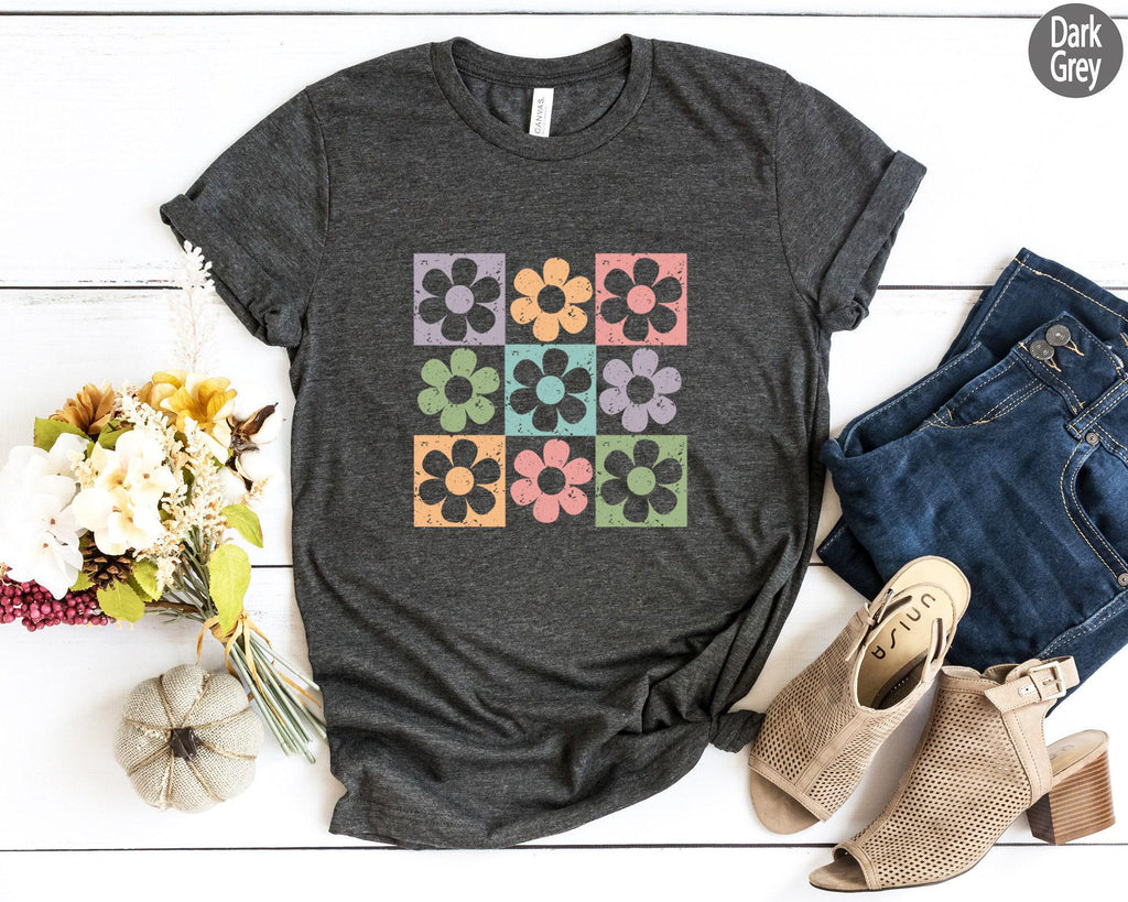 Retro Flower Shirt, Flowery Sweatshirt, Colorful Flower Shirt, Cute Flowers Hoodie, Plant Lady Shirt, Gifts For Women, Gifts For Kids