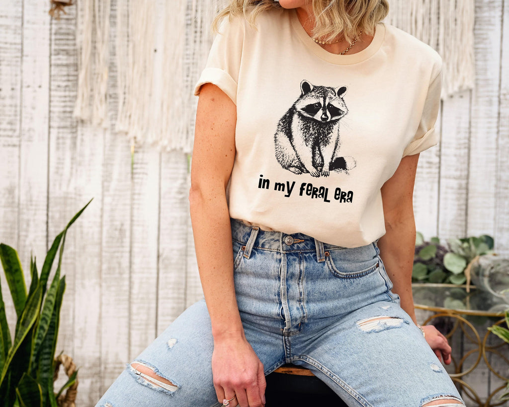 In My Feral Era Sweatshirt, Feral Raccoon Shirt, Funny Racoon Meme Hoodie, Sarcastic Adult Humor Tee, Cute Humorous Gift For Her