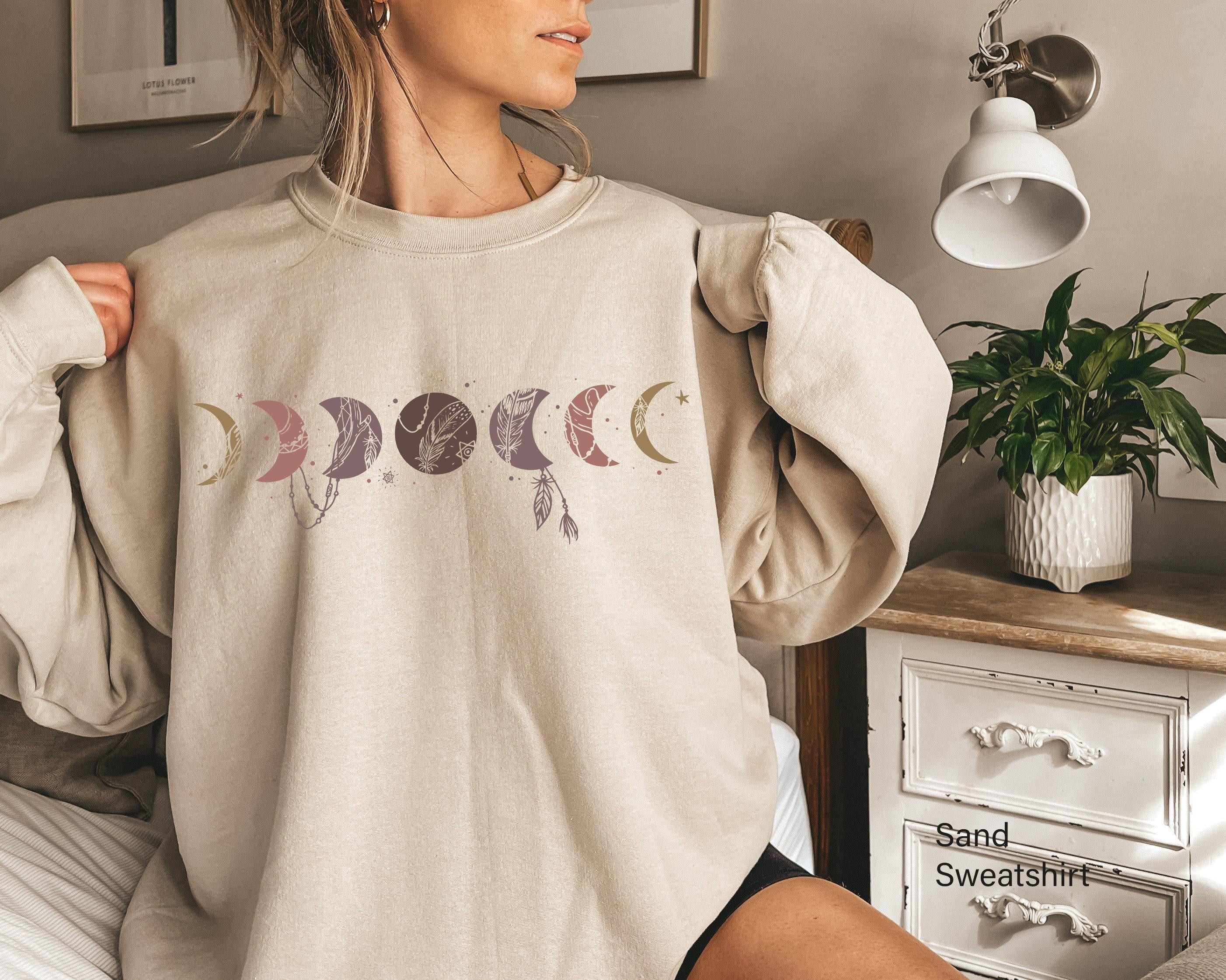 Moon Phases Shirt | Trendy Hoodie For Her, Boho Celestial Shirt, Moon Graphic Tee, Celestial Sweatshirt, Witchy Sweatshirt, Moon Phase Tee