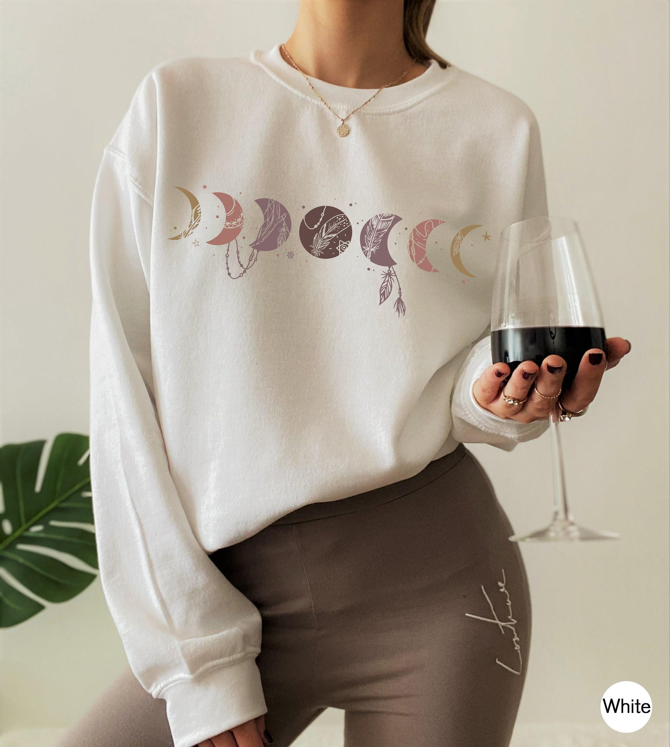 Moon Phases Shirt | Trendy Hoodie For Her, Boho Celestial Shirt, Moon Graphic Tee, Celestial Sweatshirt, Witchy Sweatshirt, Moon Phase Tee