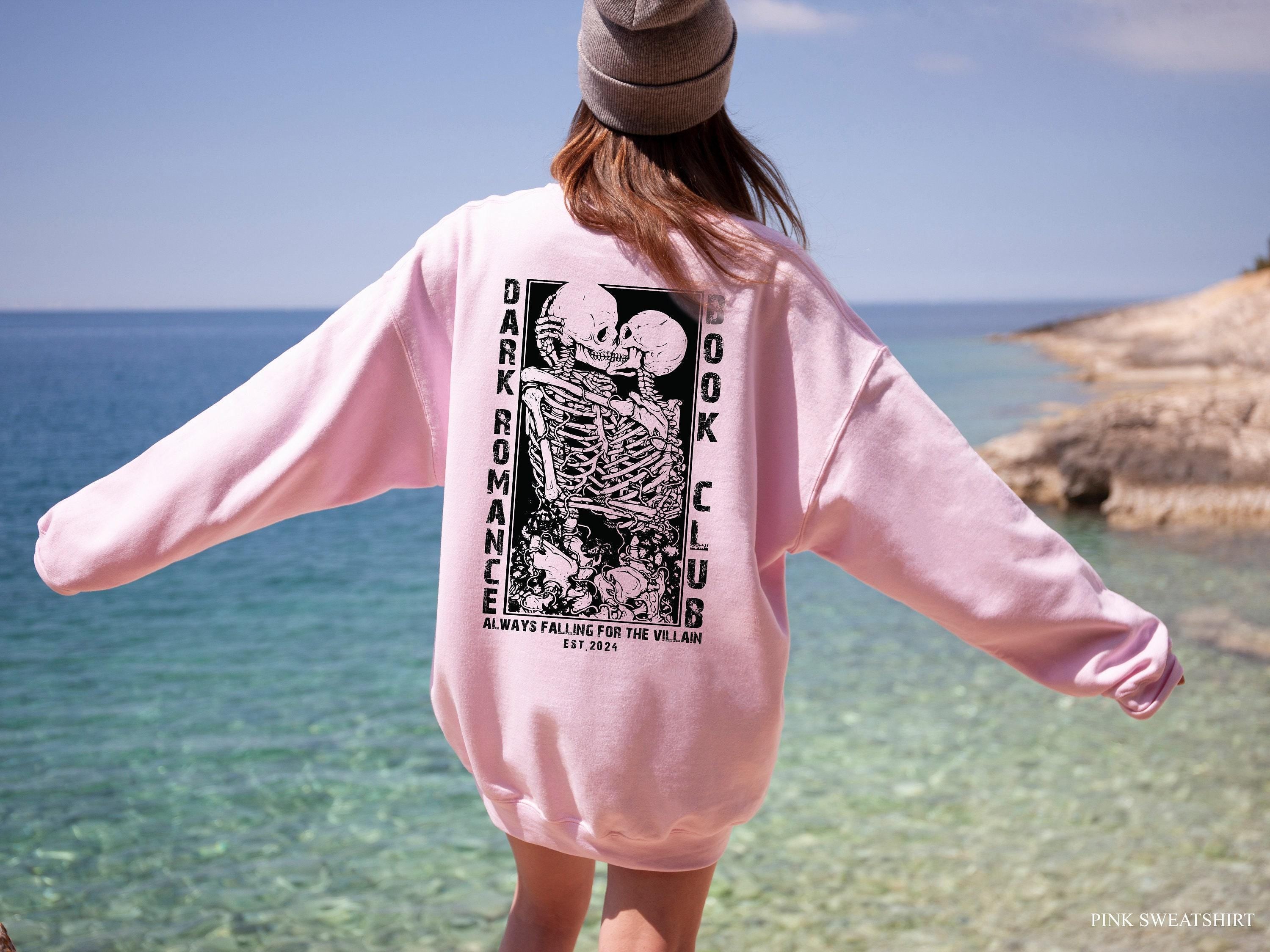 Dark Romance Book Club Sweatshirt, Skeleton Hoodie For Lover, Couple Shirts For Book Lovers, Romance Reader Sweater, Gif