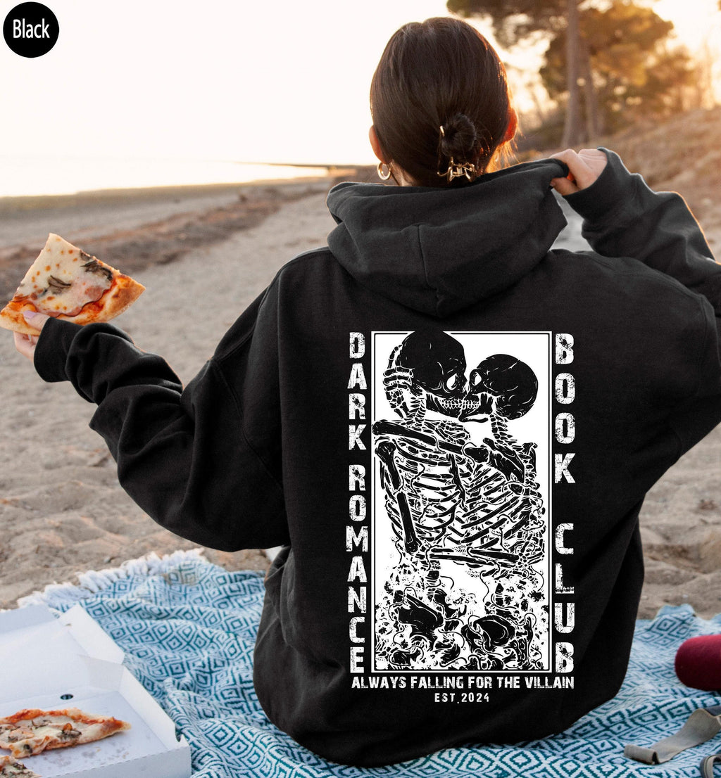 Dark Romance Book Club Sweatshirt, Skeleton Hoodie For Lover, Couple Shirts For Book Lovers, Romance Reader Sweater, Gift For Couples