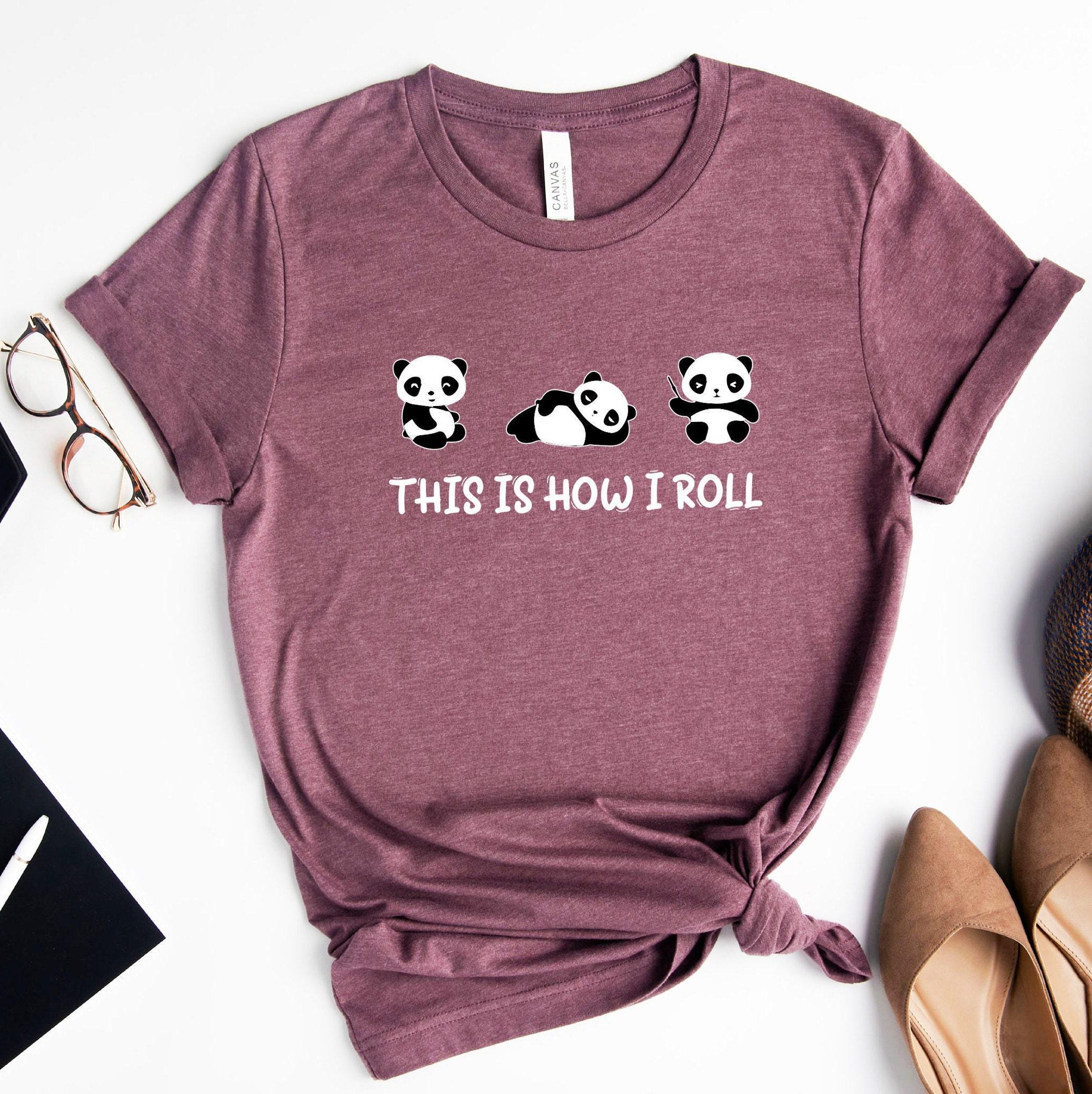 This Is How I Roll Sweatshirt, Funny Panda Rolling Shirt, Cute Panda Hoodie, Animals Lover Gifts, Aesthetic Animals Print T shirt