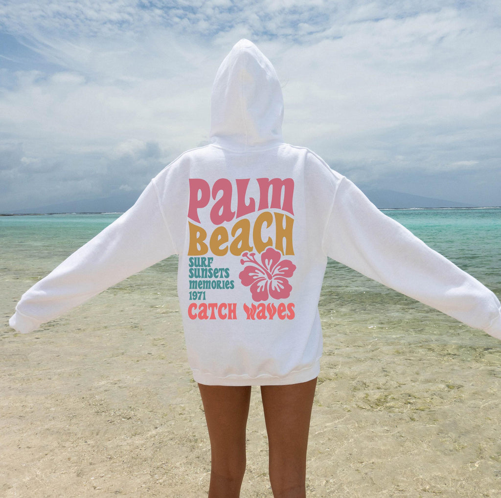 Palm Beach Shirt, Women's Aesthetic Sweatshirt, Retro Summer Tshirt,  Hoodie, Surf Shirt, Coconut Girl Shirt, Best Friend Gifts